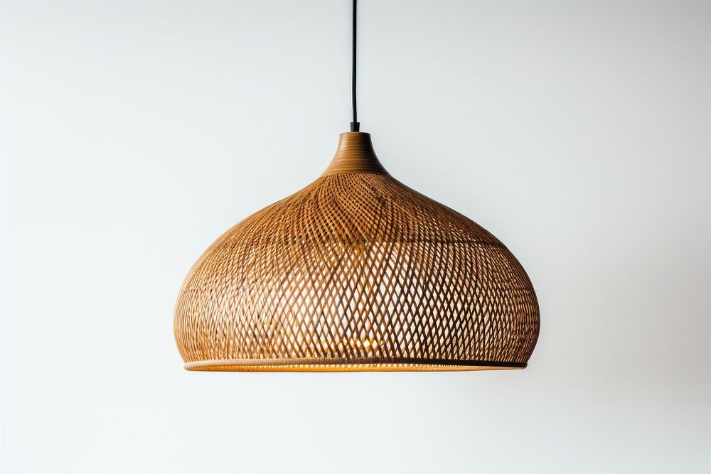 Woven Bamboo Ceiling Lamp lamp chandelier lampshade. AI generated Image by rawpixel.