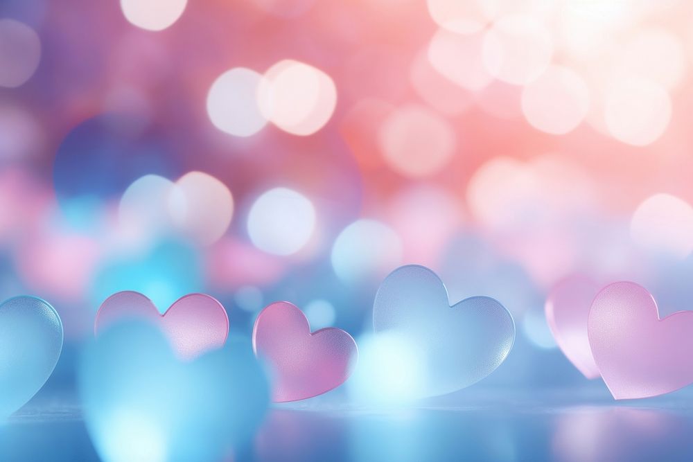  Bokeh hearts backgrounds light pink. AI generated Image by rawpixel.