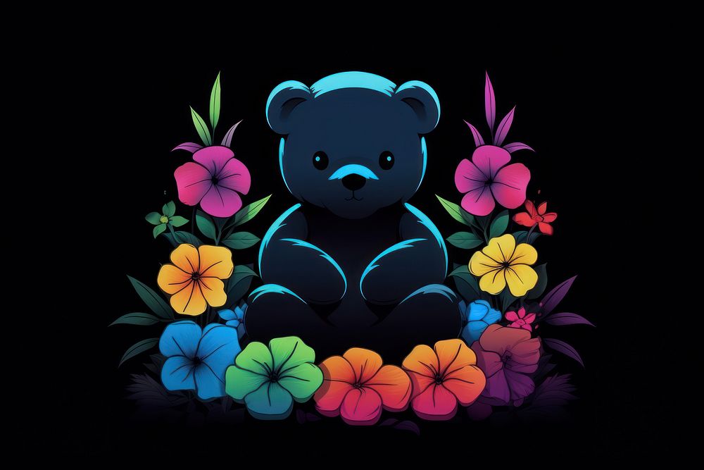 Teddybear no text cartoon flower.