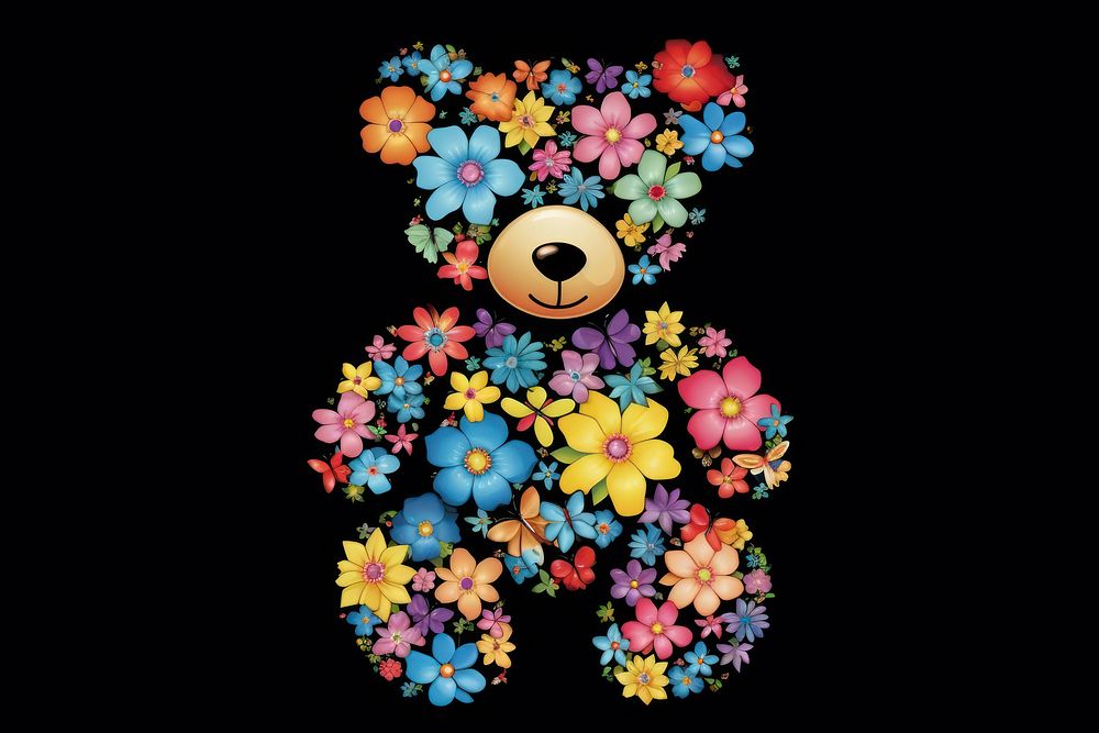 Teddybear no text flower pattern.