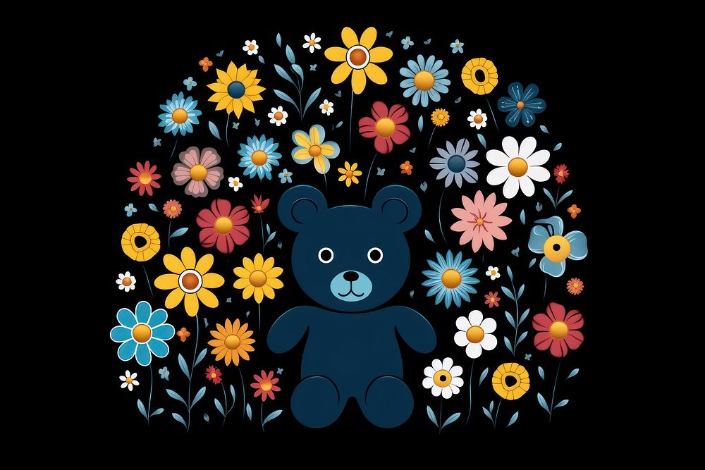 Teddybear no text flower pattern.