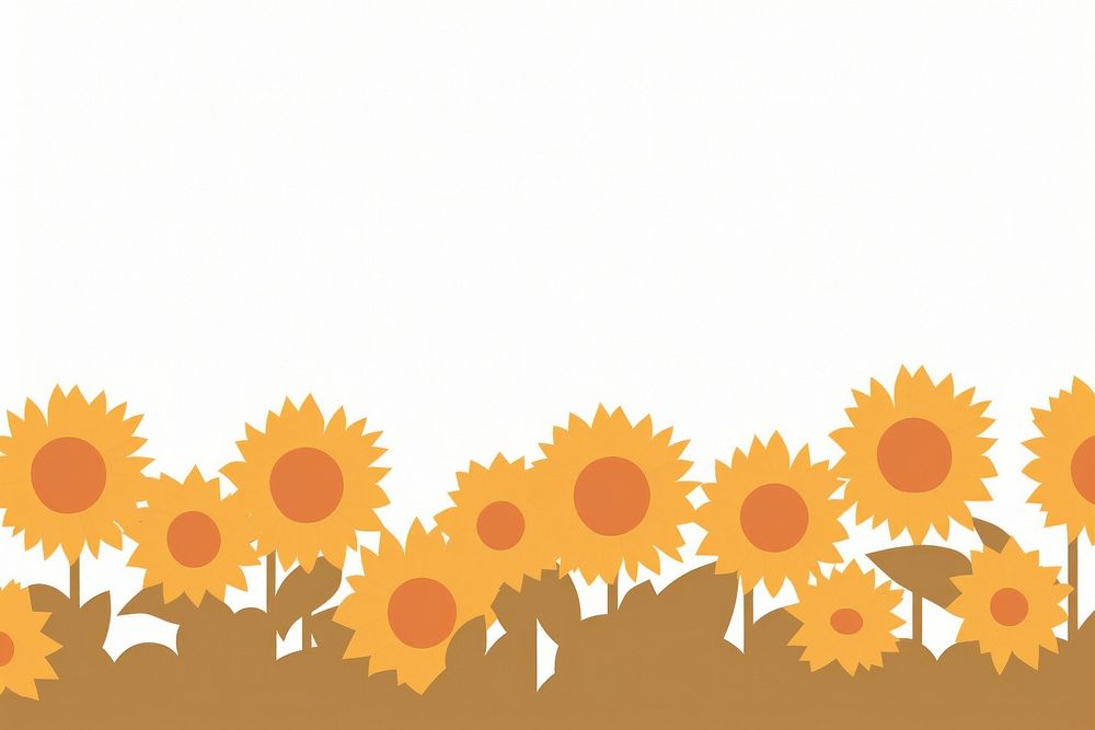 Illustration of sunflower field border plant backgrounds asteraceae.