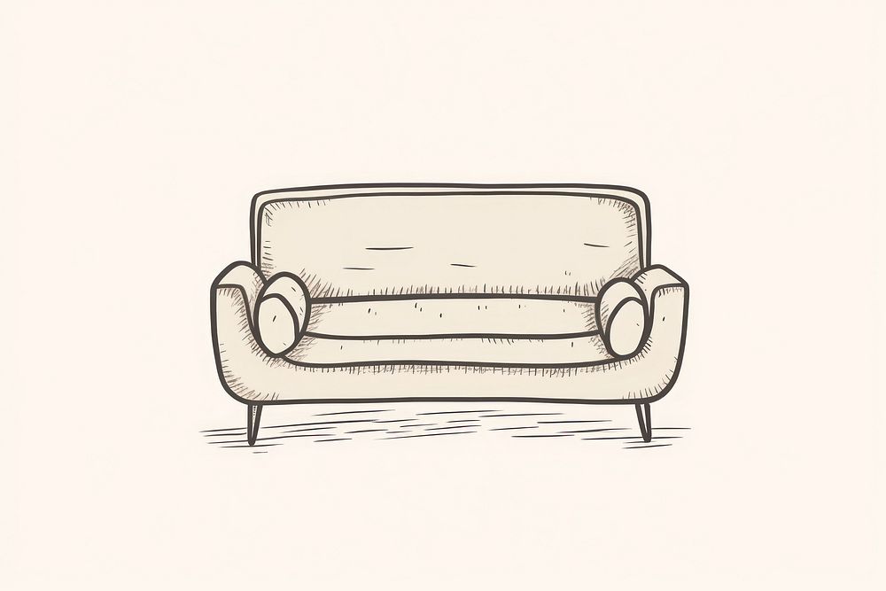 Modern sofa icon drawing furniture sketch.
