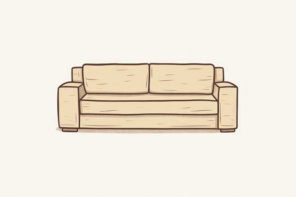 Modern sofa icon furniture drawing comfortable.