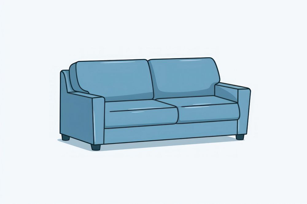 A blue sofa icon furniture chair comfortable.