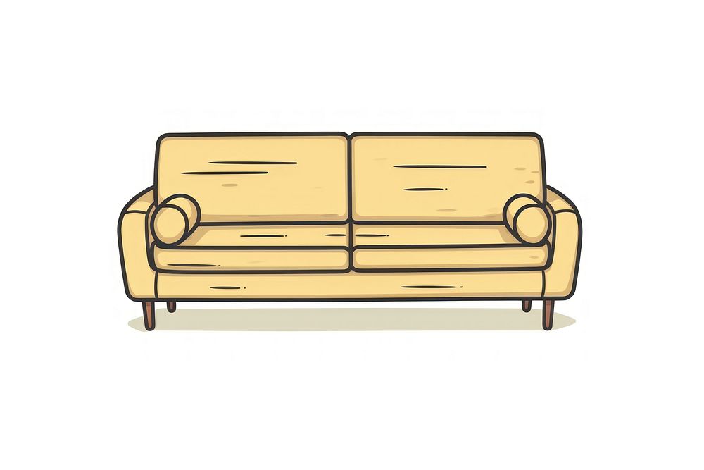 A modern sofa icon furniture white background relaxation.