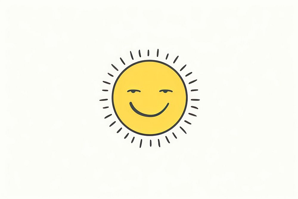 A sun laughing icon shape logo happiness.