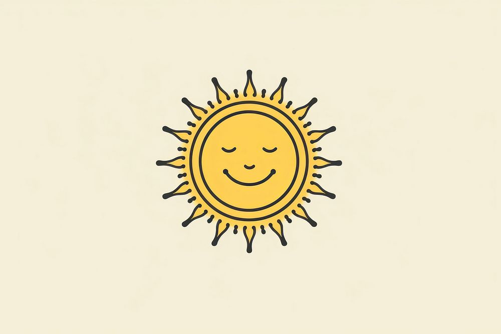 A sun laughing icon outdoors shape logo.