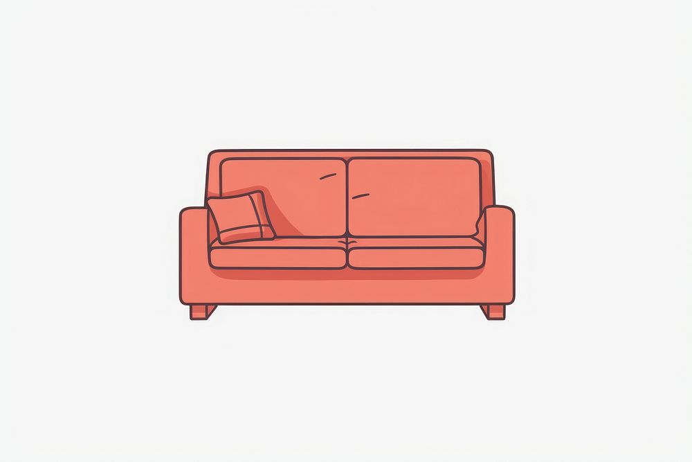 A red sofa icon furniture shape comfortable.