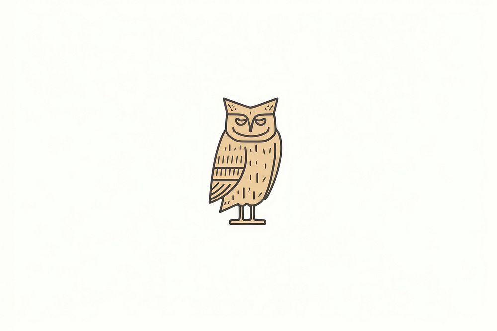 An owl walking icon drawing animal bird.