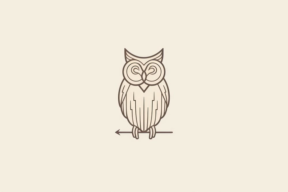 An owl icon drawing animal sketch.