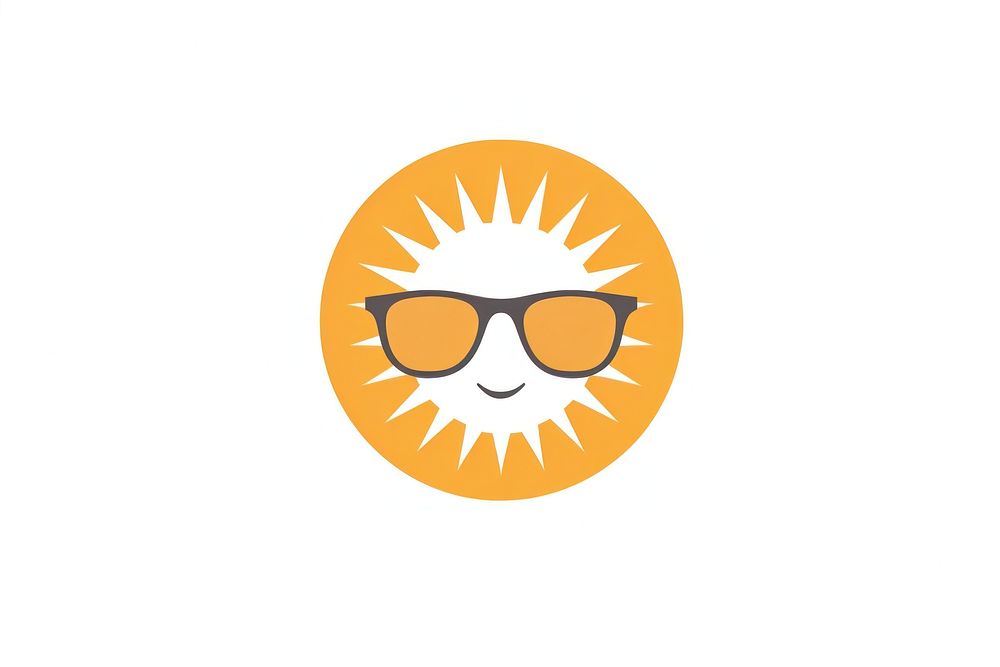 Sun wearing glasses icon sunglasses shape logo.