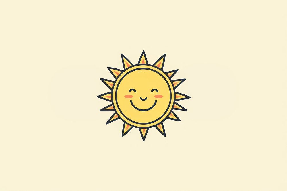 Sun smiling icon outdoors shape logo.