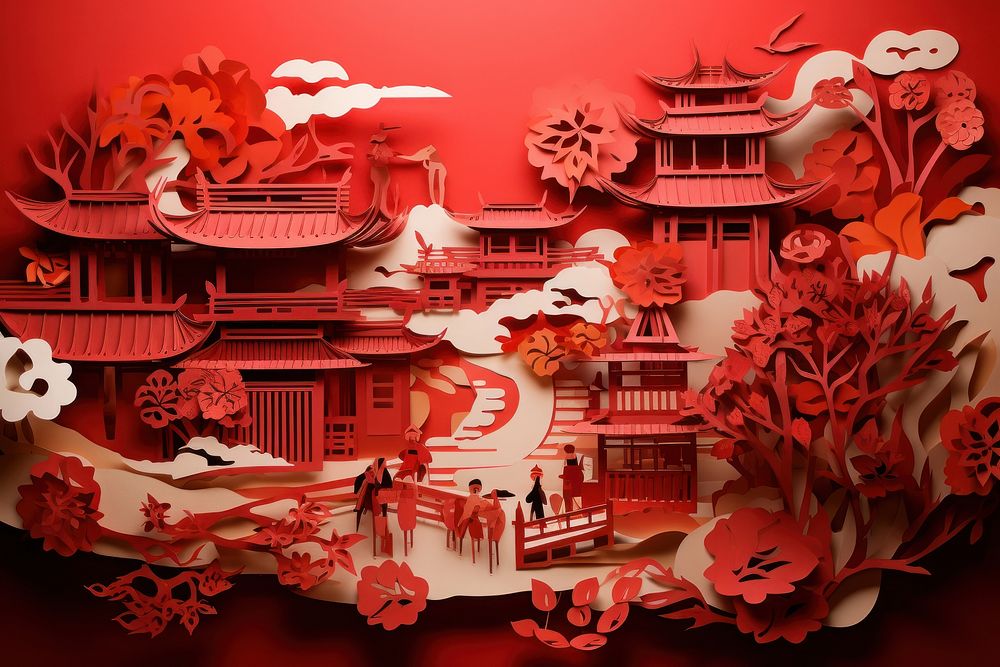 Chinese new year art architecture celebration.