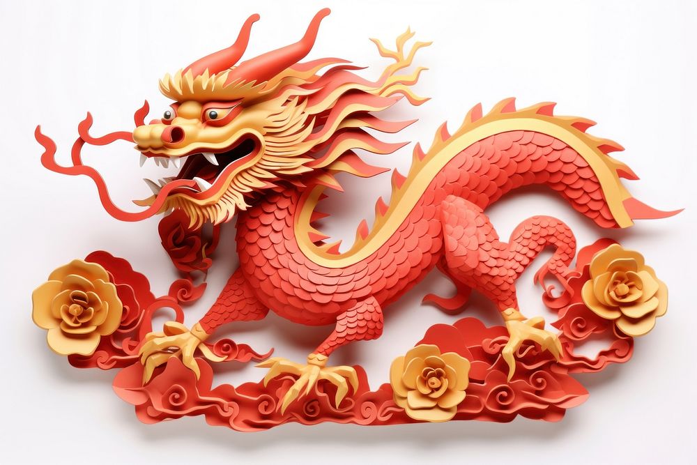Chinese new year dragon craft representation.