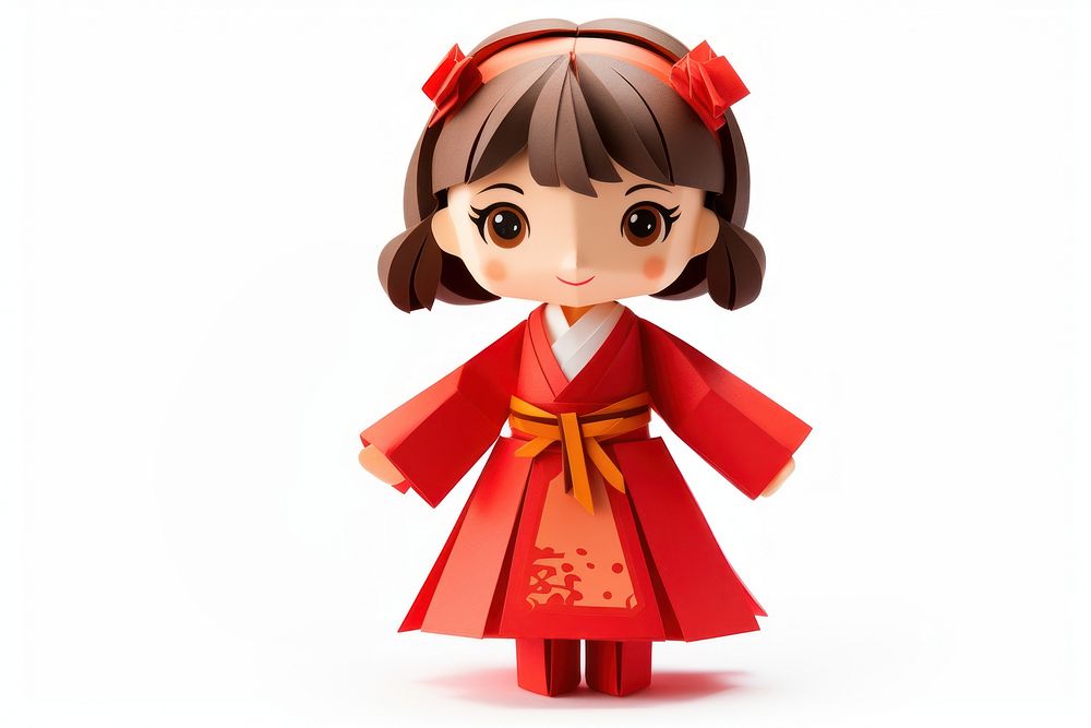 Chinese new year doll toy white background.