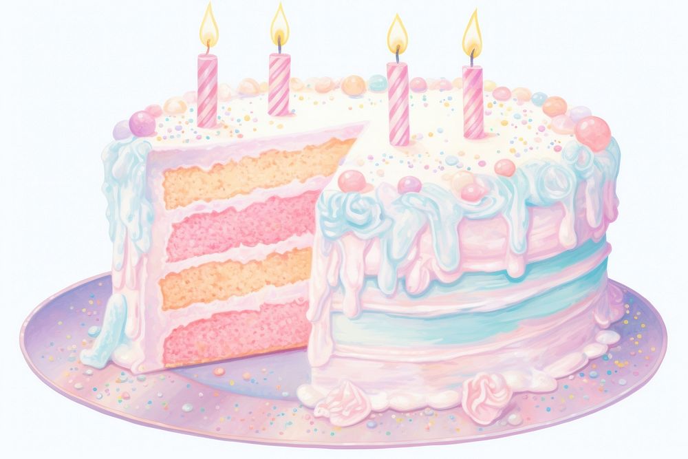 Birthday cake dessert candle icing.