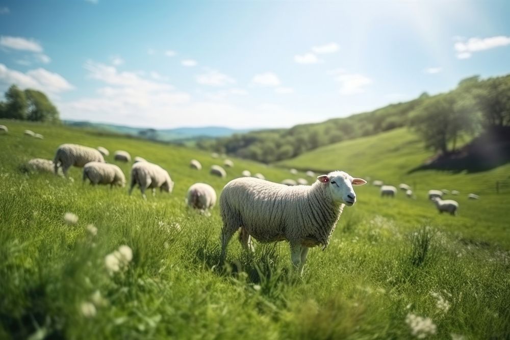 Sheep grassland livestock outdoors.
