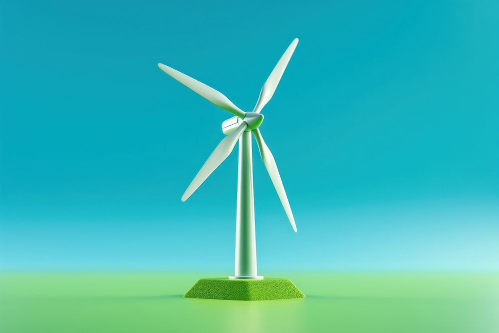 Windmill turbine machine green.