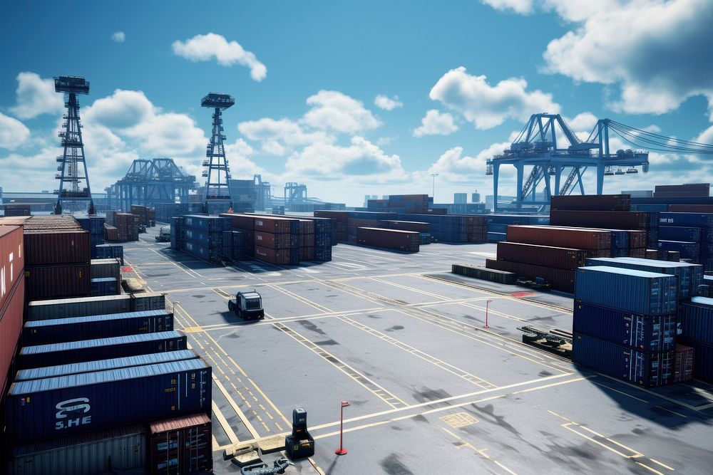 Container warehouse vehicle harbor.