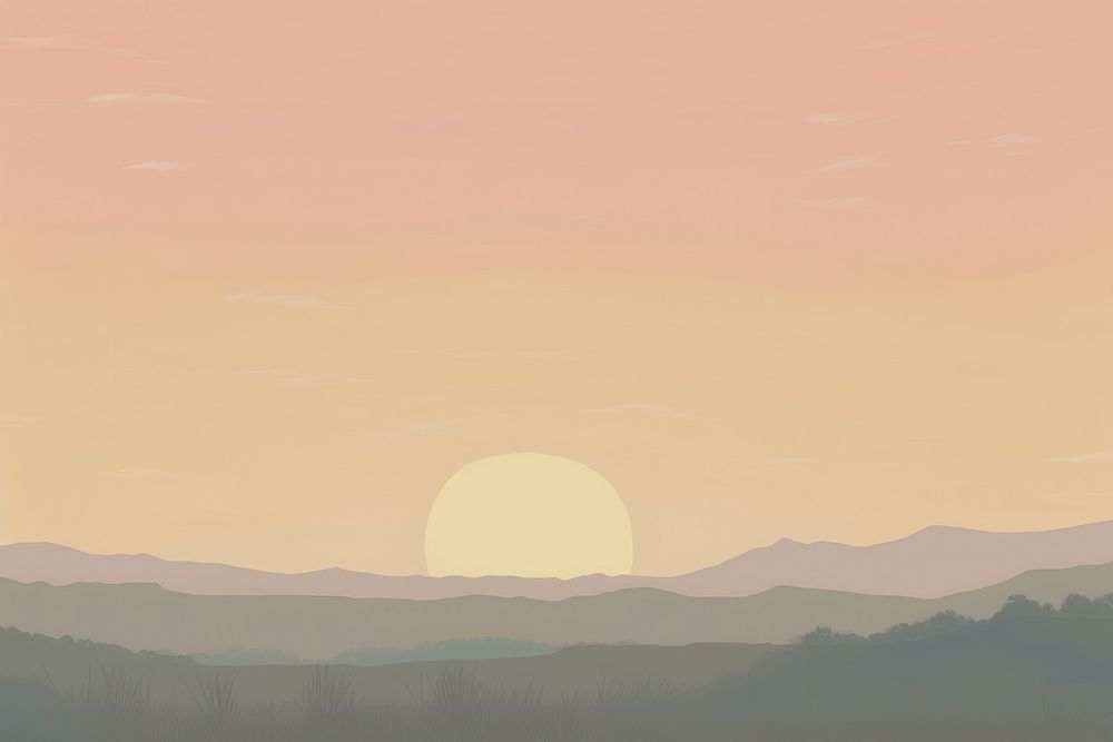 Aesthetic sunset landscape wallpaper outdoors horizon nature.