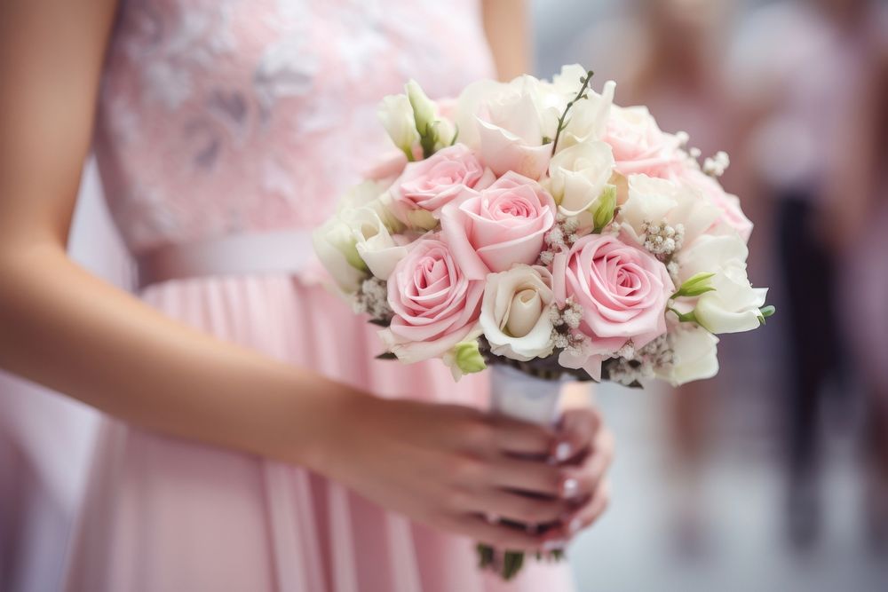 Bridesmaid holding bouquet wedding flower adult.