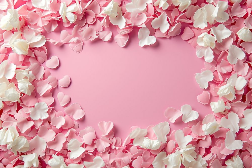 Pink and white hearts backgrounds flower petal.