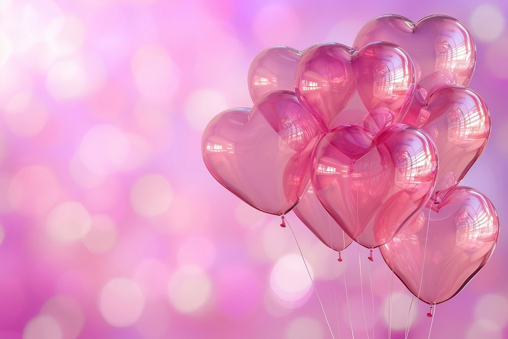 Balloons air heart shape backgrounds love pink.