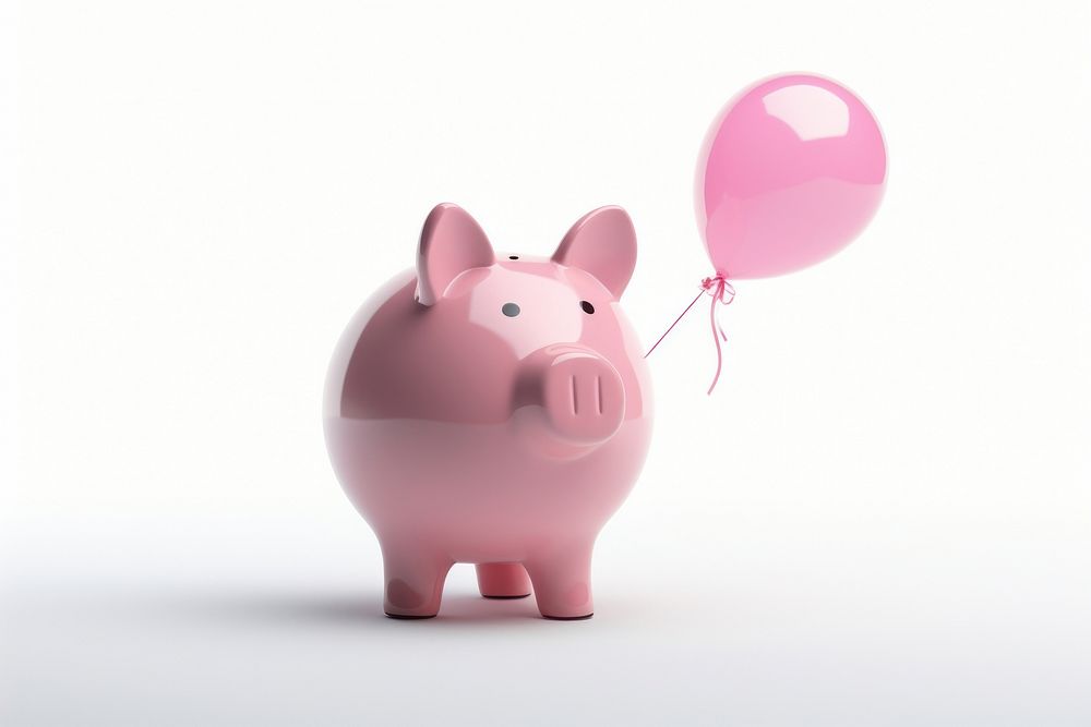 Piggy bank balloon mammal representation.