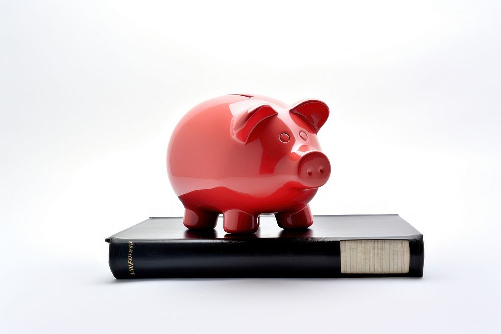 Piggy bank representation investment education.