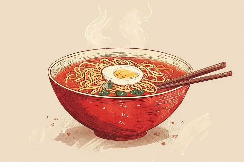 Ramen chopsticks food soup.