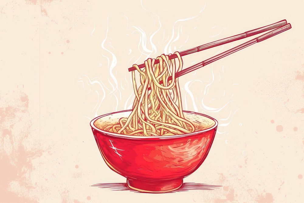 Ramen chopsticks noodle bowl.