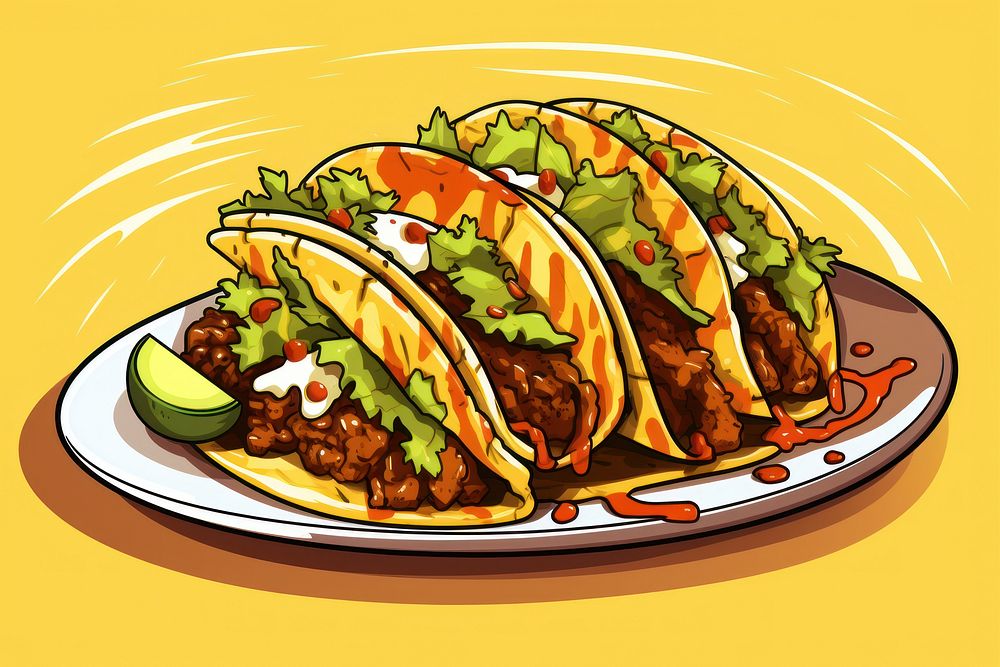Taco taco food plate.