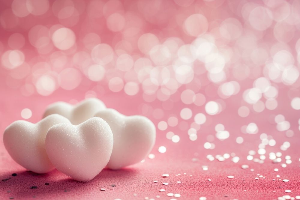 Valentine day white hearts on pink background love celebration decoration.
