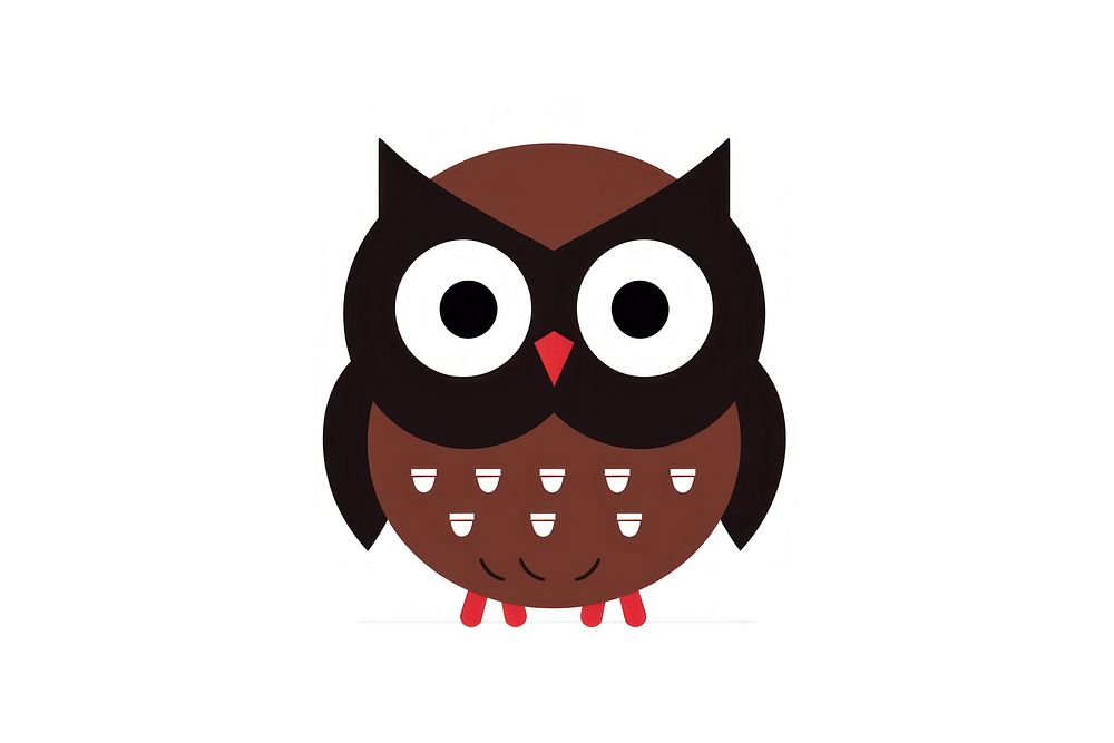 Flat design character owl animal bird anthropomorphic.