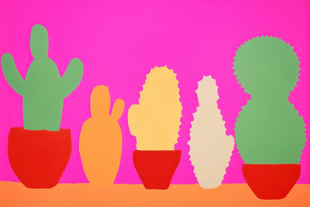 Cactus representation creativity flowerpot.