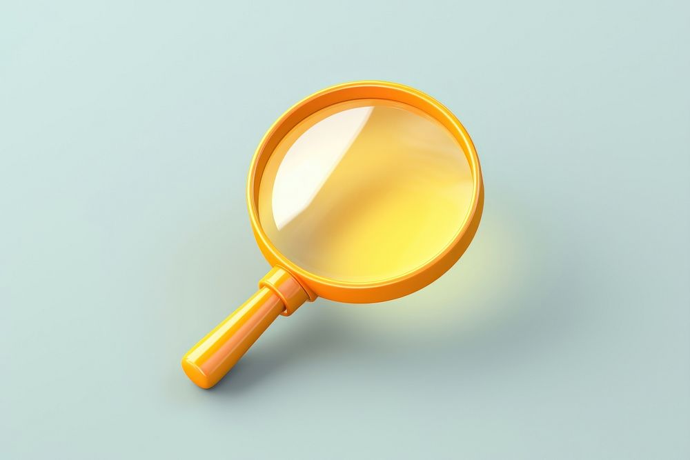Magnifying glass reflection circle yellow.