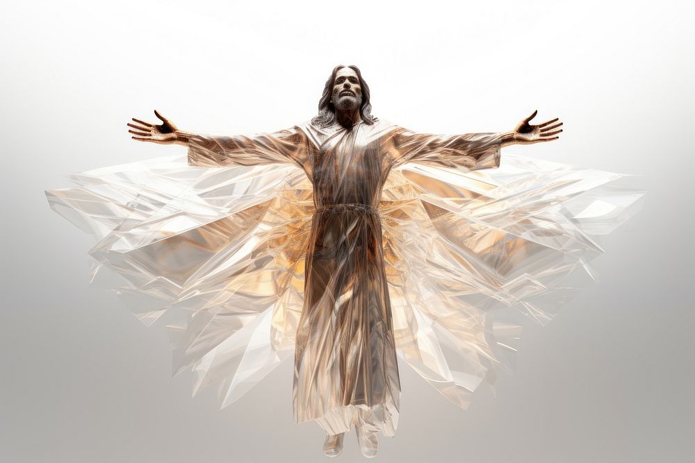 3d render of a jesus in surreal abstract style angel adult representation.