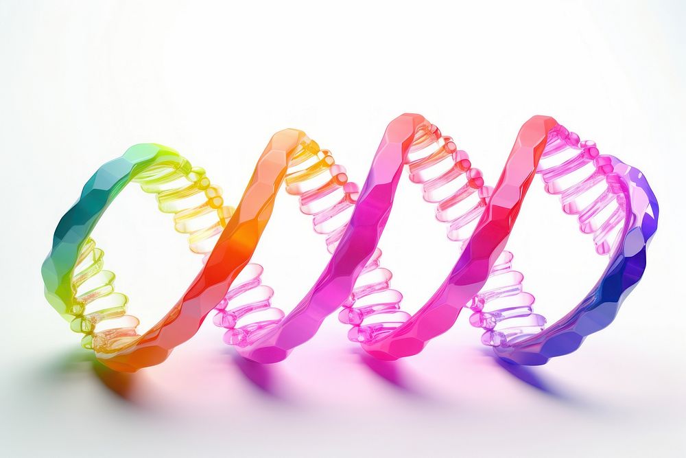 Dna helix sequence bracelet jewelry white background.