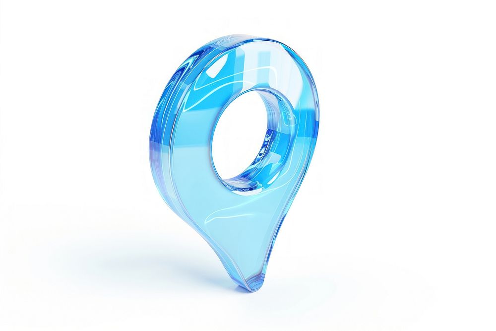 3d render of location pin logo turquoise jewelry plastic.