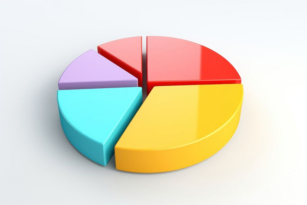 Pie chart white background investment letterbox. AI generated Image by rawpixel.