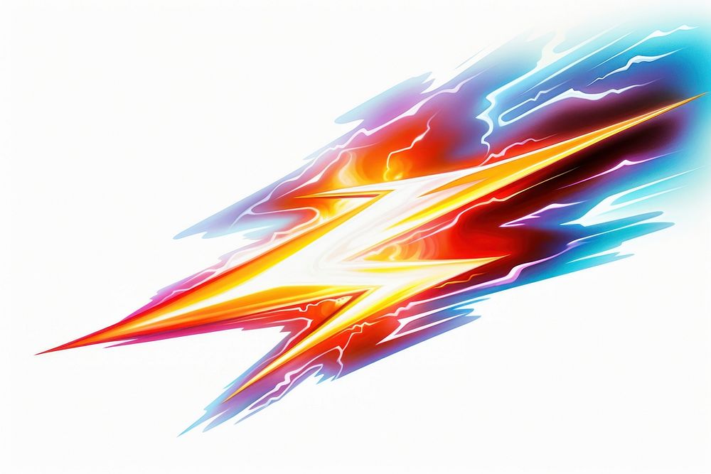 A Thunder bolt isolated on clear solid background light logo art.