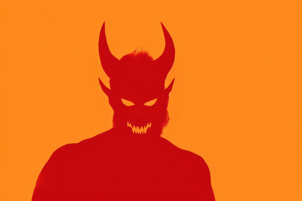 Devil adult red silhouette.