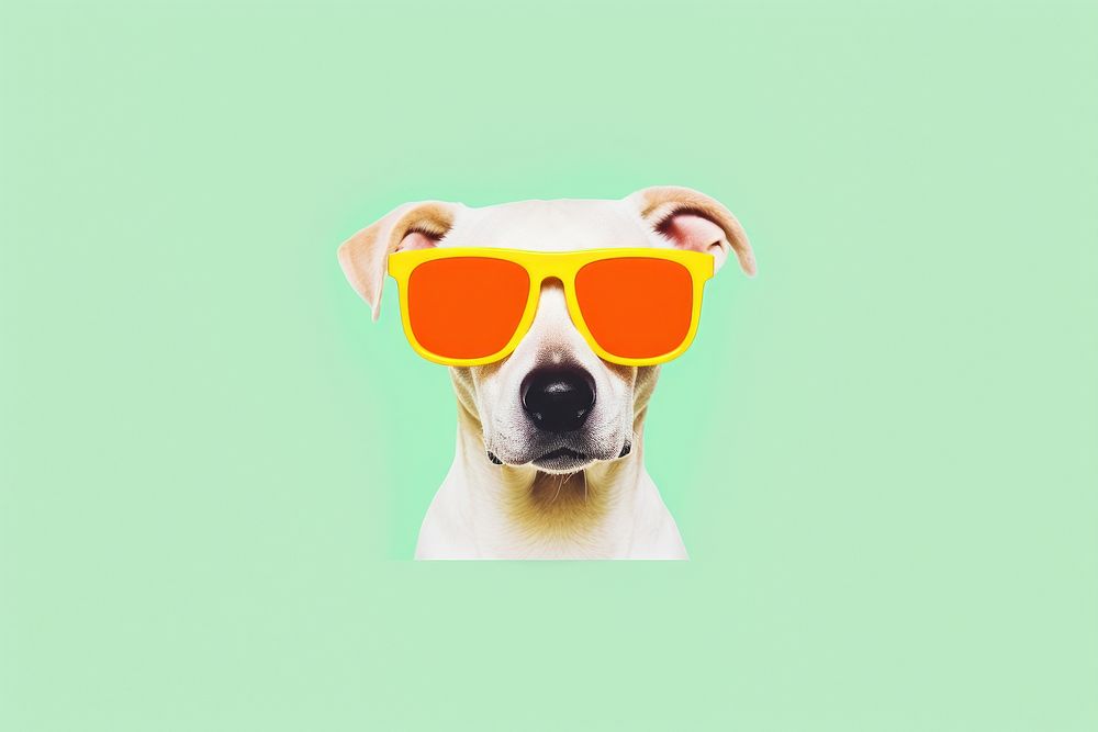 Dog wearing a sunglasses mammal animal pet.