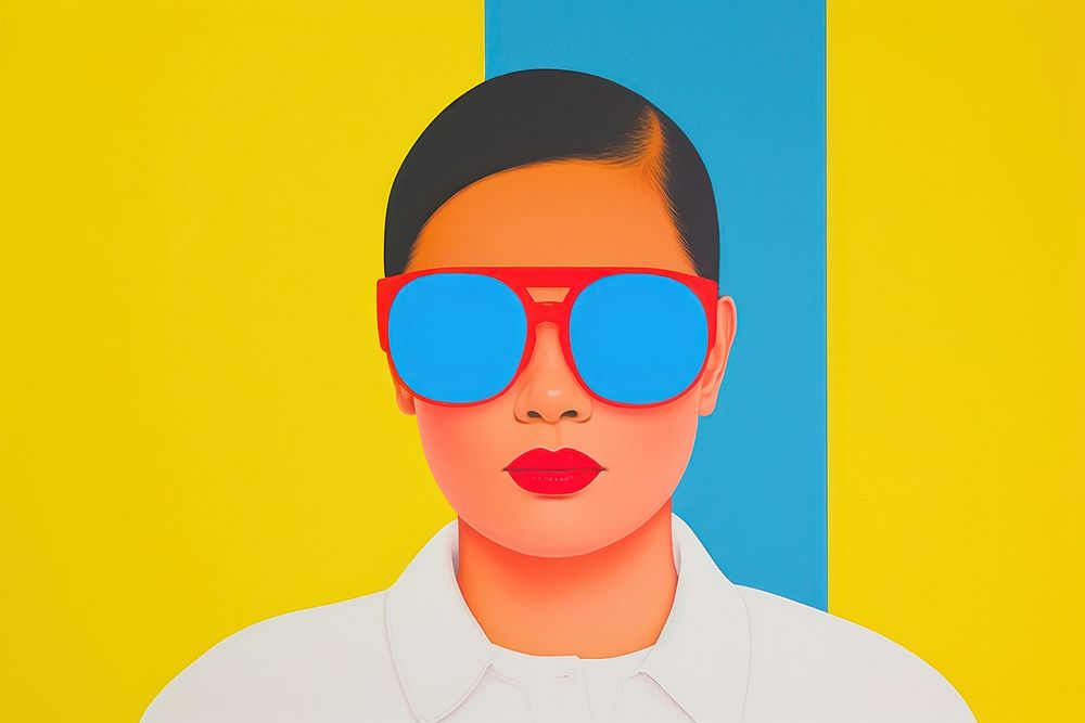 Woman wearing a sun glasses sunglasses portrait art.
