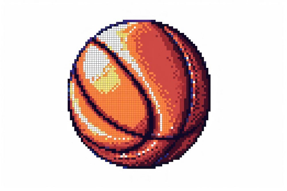 Basketball pixel shape white background pixelated.