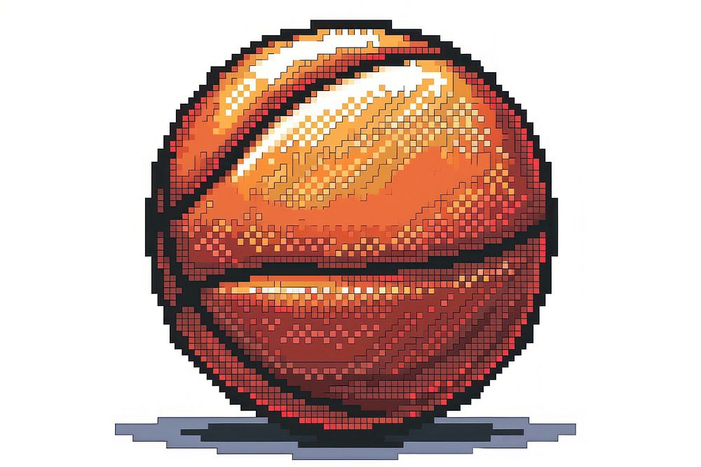 Basketball pixel sports shape art.