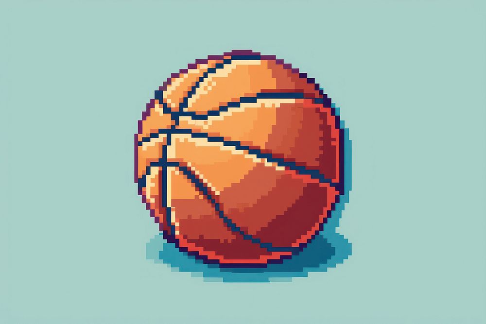 Basketball pixel sphere sports shape.