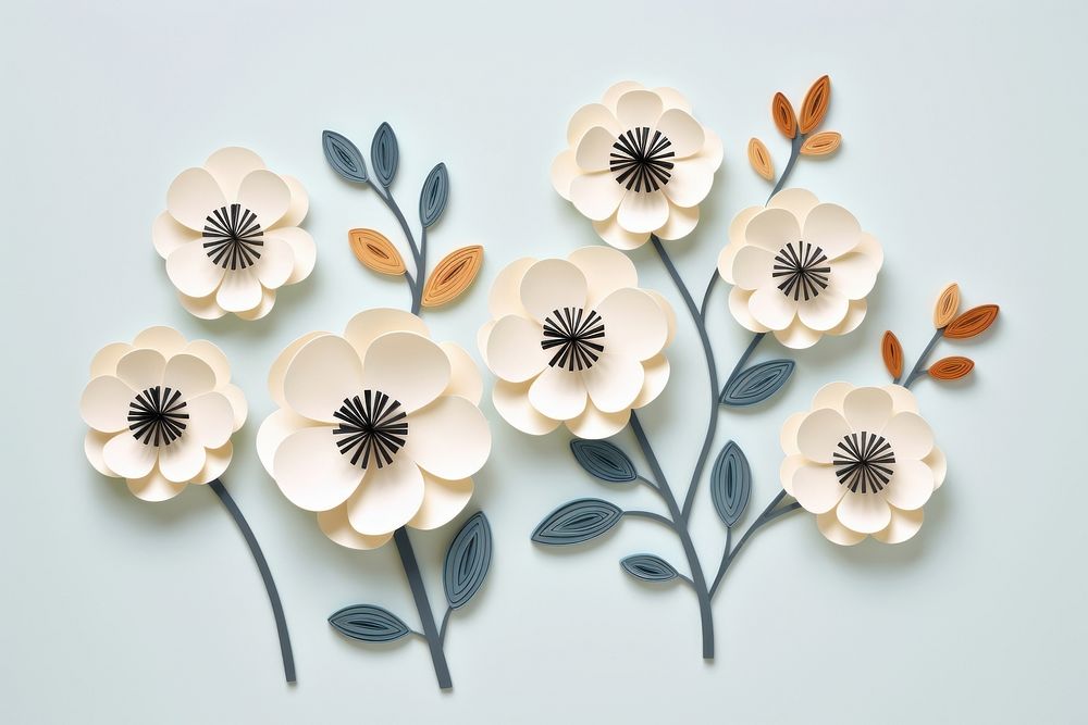 White paper flowers plant art inflorescence.