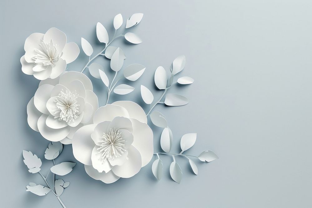 White paper flowers pattern plant chandelier.